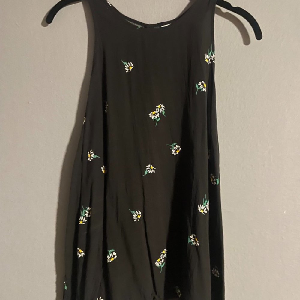 Old Navy Black Daisies Tank
